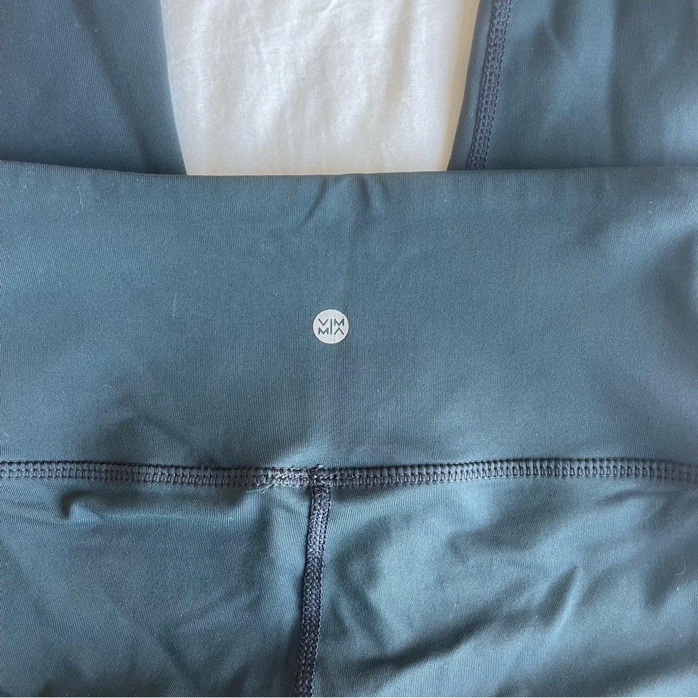 Peloton Branded Leggings Grey, Orange, and White - Picture 2 of 4